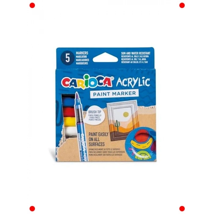 Su Bazlı Fırça Uçlu Akrilik Marker Kalem Seti (5li)