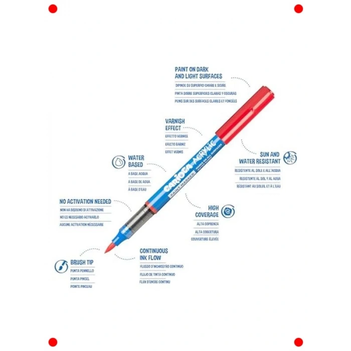 Su Bazlı Fırça Uçlu Akrilik Marker Kalem Seti (5li)