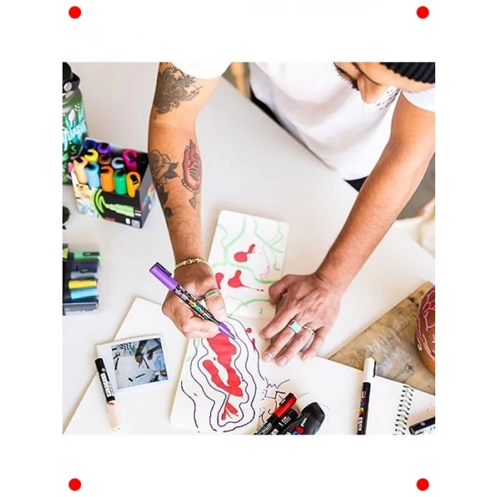 Su Bazlı Poster Markörü Gümüş - Ekstra İnce Uç