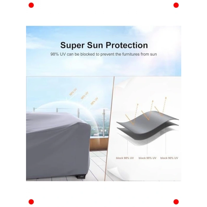 Su Geçirmez Bahçe Mobilyası Koruma Örtüsü (200x160x80)