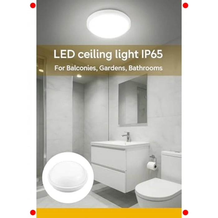 Su Geçirmez LED Tavan Duvar Lambası 15W 6500K