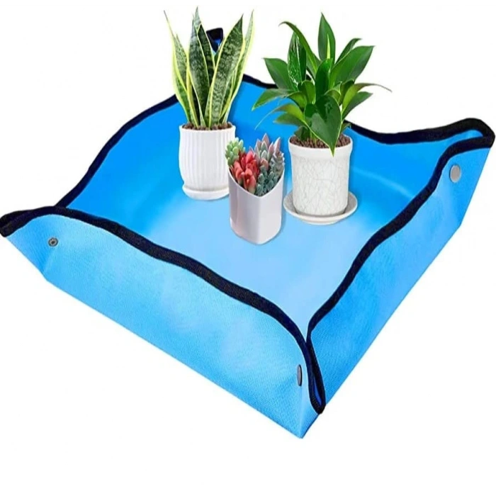 Su geçirmez saksı ped, 50x50 cm ölçülerinde, mavi renkte, 1 adet
