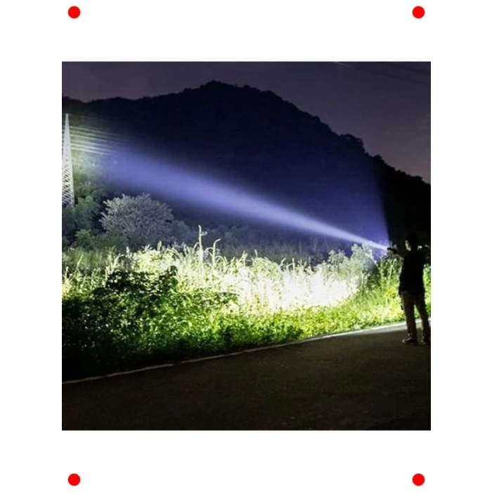 Su Geçirmez USB Şarjlı Taktik El Feneri