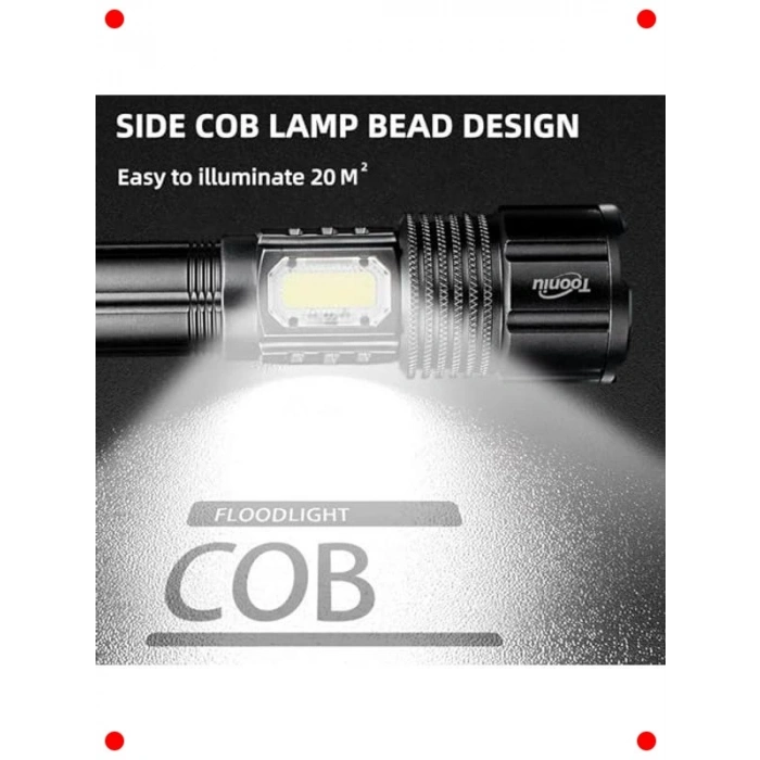 Su Geçirmez USB Şarjlı Taktik El Feneri