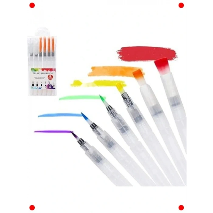 Su Hazneli Sulu  Fırça Seti (6 Adet)