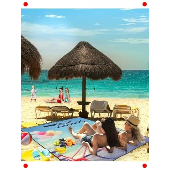 Su/Kum çirmez Çok Amaçlı Plaj & Piknik Örtüsü Çantalı