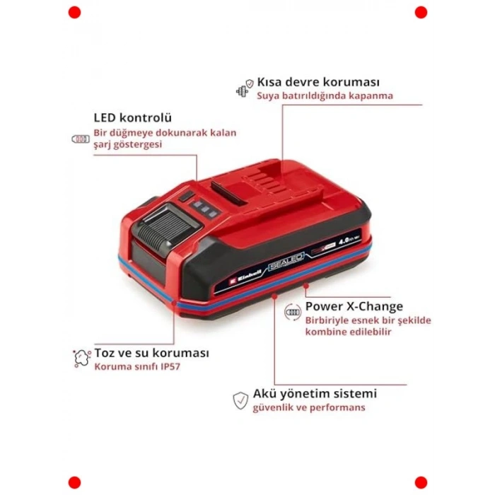 Su ve Toz Geçirmez 18V 4.0 Ah Batarya (Cihaz Uyumlu)