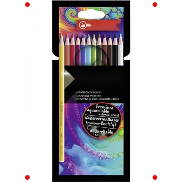 Sulu Boya Etkili Kuru Boya Kalemi Seti - 12li