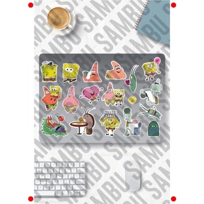 Sünger Bob Temalı Dekoratif Sticker Seti