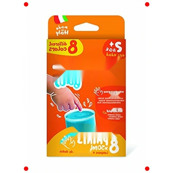 Süper Yıkanabilir Bebek Parmak sı Seti (8 Renk)