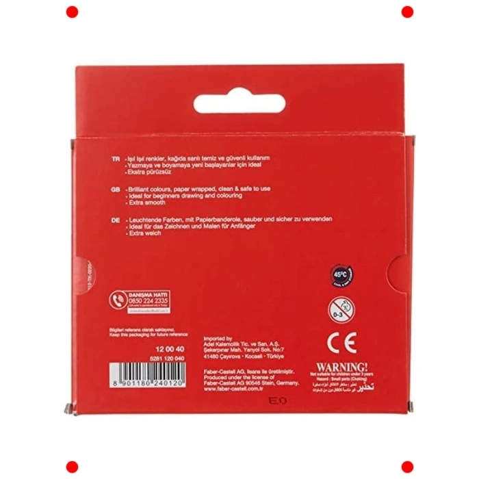 Süper Yıkanabilir Jumbo Mum Boya Seti, 12 Canlı Renk