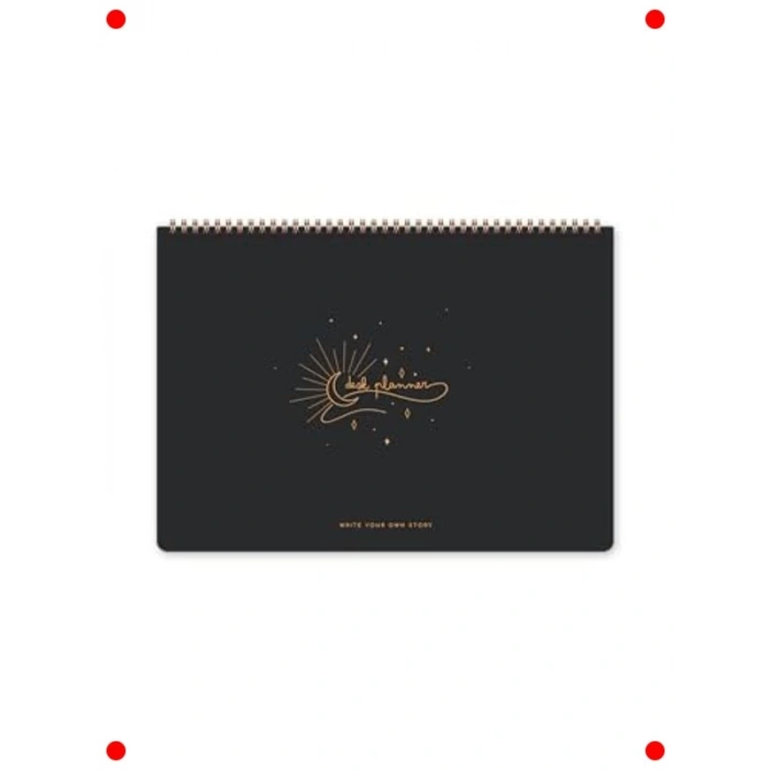 Süresiz Haftalık Spiralli Masaüstü Planlayıcı Siyah