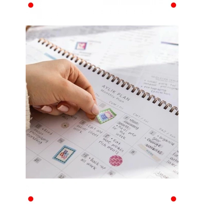 Süresiz Spiralli Haftalık Masaüstü Planlayıcı