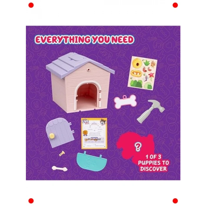 Sürpriz Yavru Köpek Kulübesi Oyun Seti - Pembe ve Mor