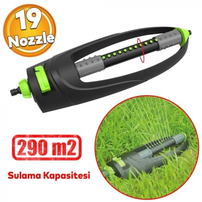 Tablalı Hareketli Su Fıskiyesi, 19 Nozzle ile Bahçe Sulama