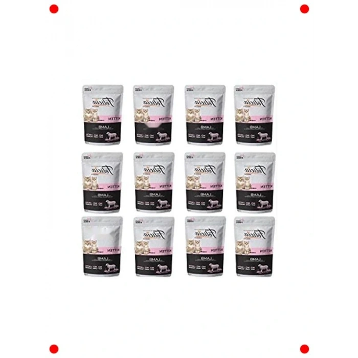 Tahılsız Kuzu Etli Yavru Kedi Yaş Maması 12 x 85 gr Set