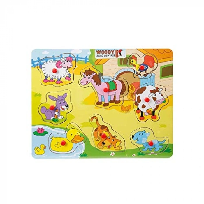 Tahta Raptiyeli Bultak Puzzle Seti - 8-9 Parça Eğlenceli Oyun