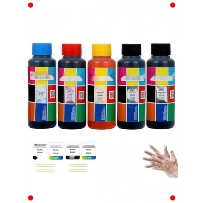 Tanklı Yazıcı CMYK Mürekkep Seti (5x100gr)