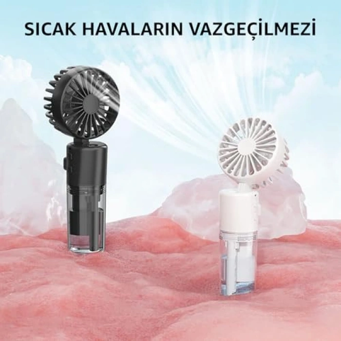 Taşınabilir Buharlı Vantilatör, Şarjlı ve 4 Hız Ayarı ile