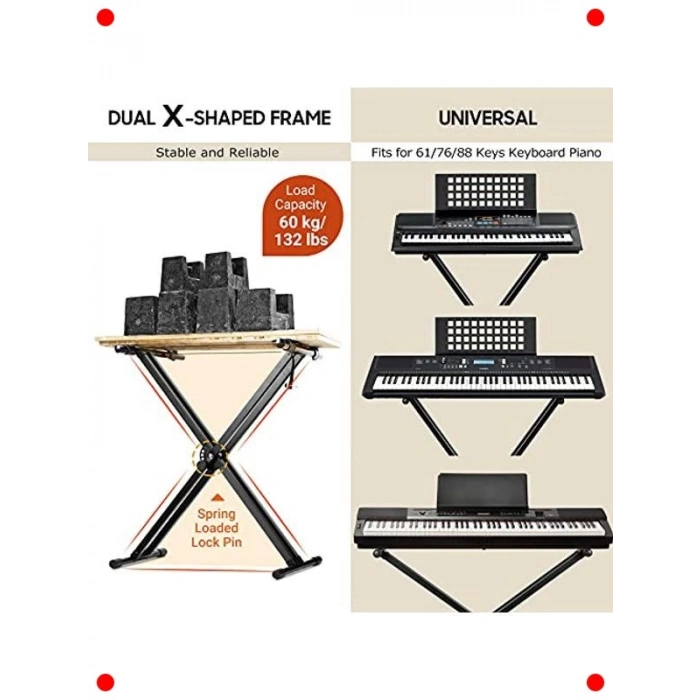 Taşınabilir Çift Katmanlı Klavye Standı Ayarlanabilir