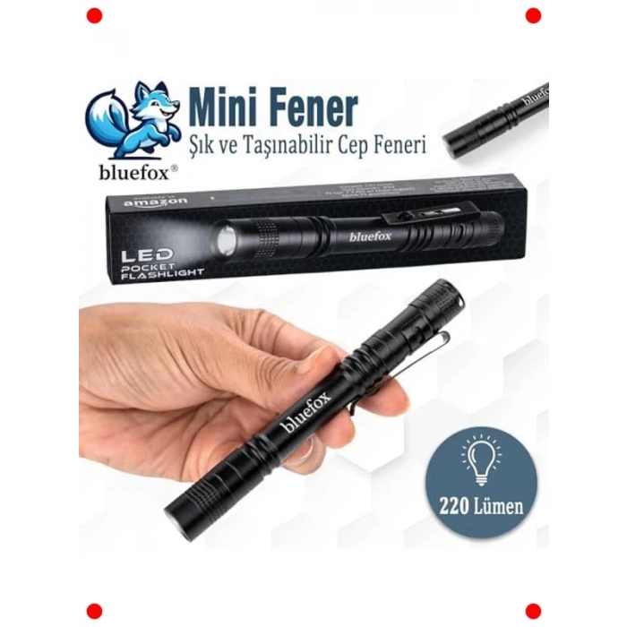 Taşınabilir LED Kalem Feneri, 220 Lümen, Su Geçirmez