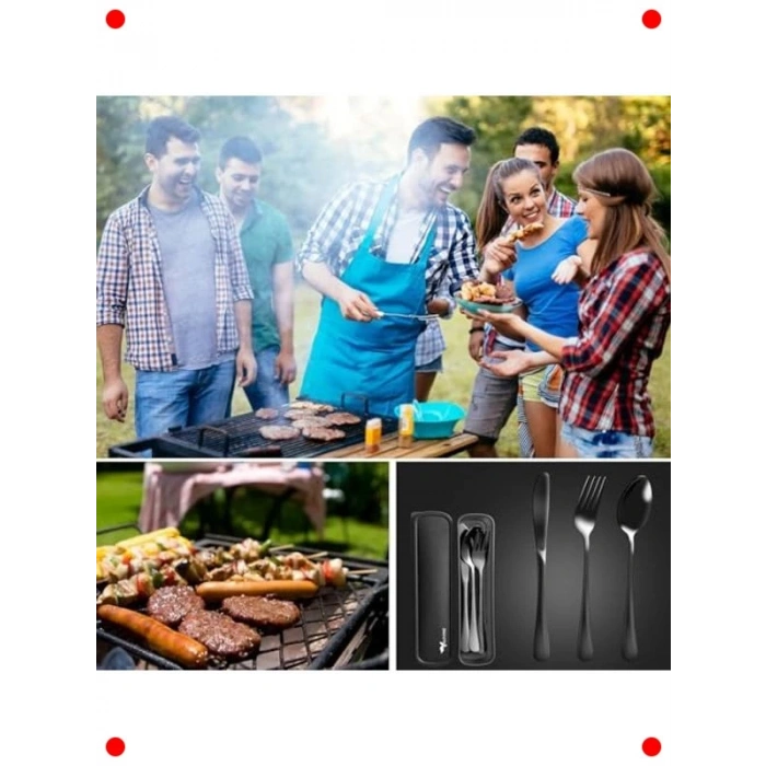 Taşınabilir Paslanmaz Çelik Çatal Bıçak Kaşık Seti