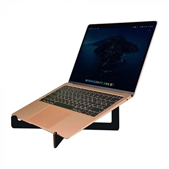 Taşınabilir Siyah Ahşap Notebook Laptop Standı