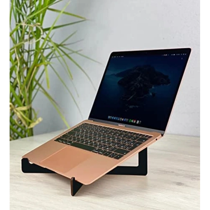 Taşınabilir Siyah Ahşap Notebook Laptop Standı