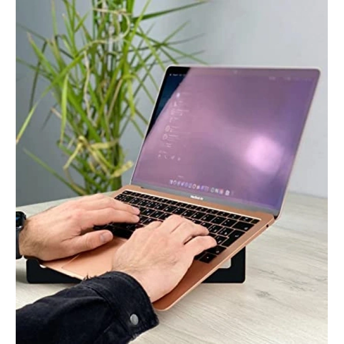 Taşınabilir Siyah Ahşap Notebook Laptop Standı