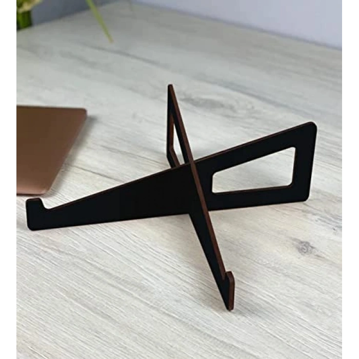 Taşınabilir Siyah Ahşap Notebook Laptop Standı