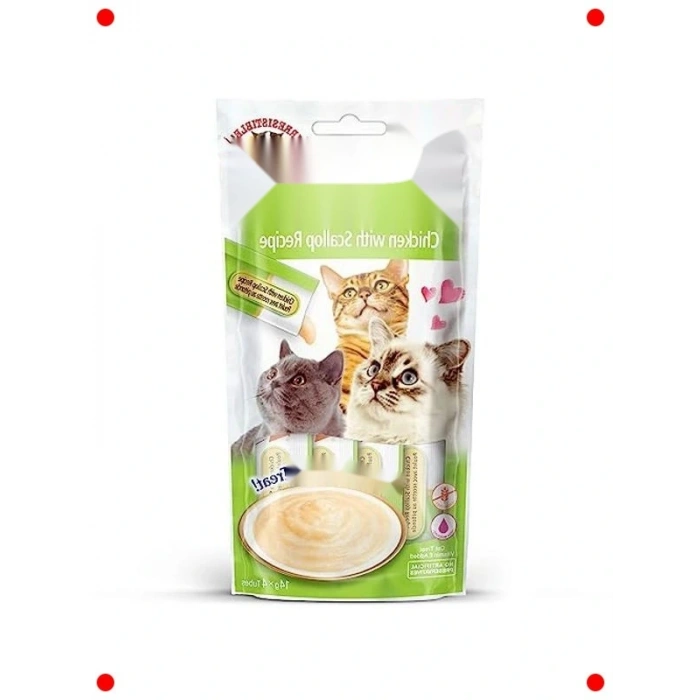 Tavuklu & Taraklı Sıvı Kedi Ödül Maması 4x14g