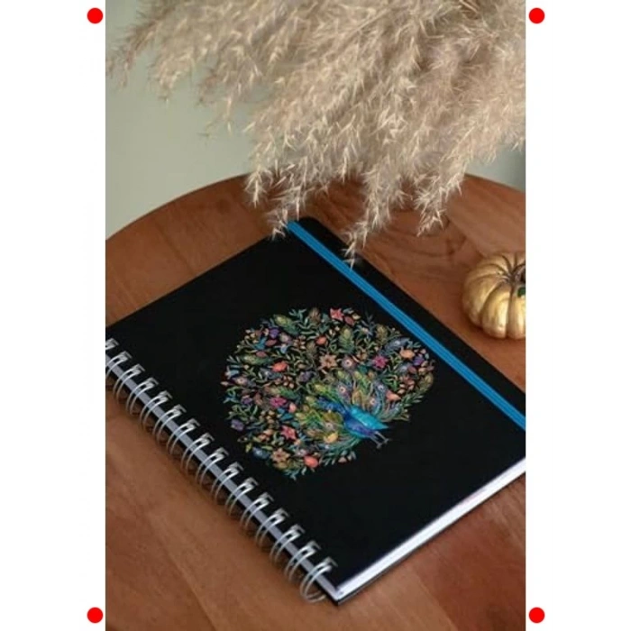 Tavus Kuşu Desenli A5 Süresiz Planlayıcı Ajanda