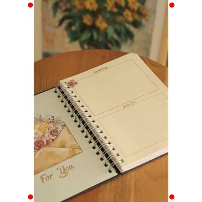 Tavus Kuşu Desenli A5 Süresiz Planlayıcı Ajanda