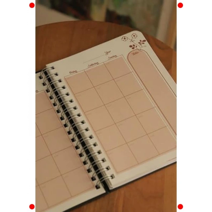 Tavus Kuşu Desenli A5 Süresiz Planlayıcı Ajanda