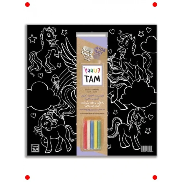 Tebeşirli  Oyun Matı - Siyah ve Eğlenceli