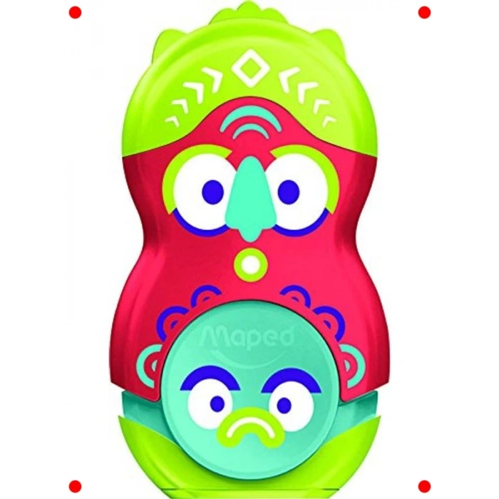 Tek Delikli Kalemtıraş ve Silgi Seti - Canlı Renk