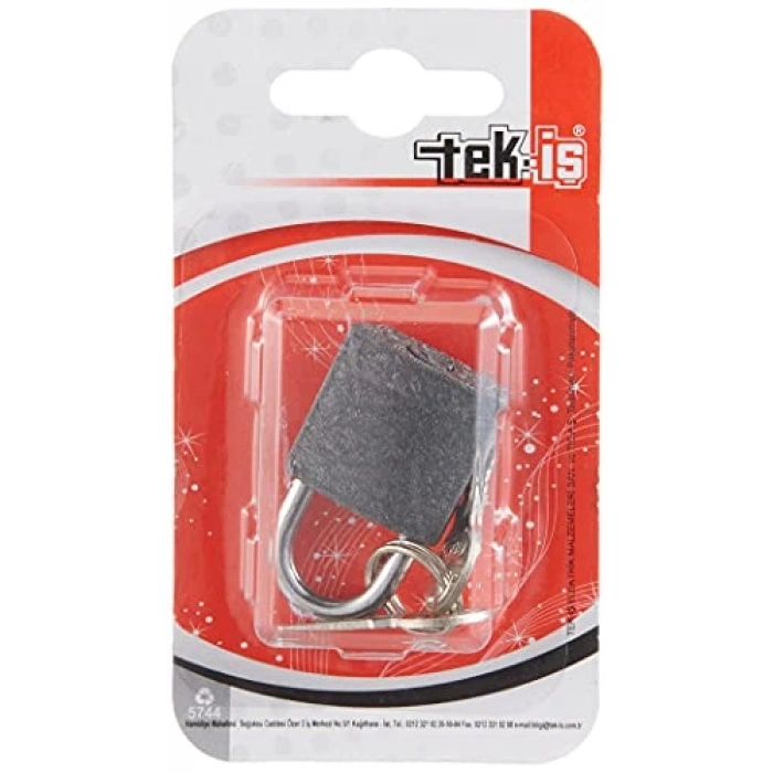 Tek-İş 524164 Asma Kilit Gri Döküm, Gri, 25mm