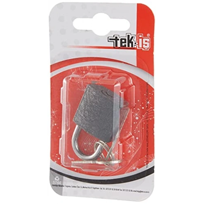 Tek-İş 524164 Asma Kilit Gri Döküm, Gri, 25mm