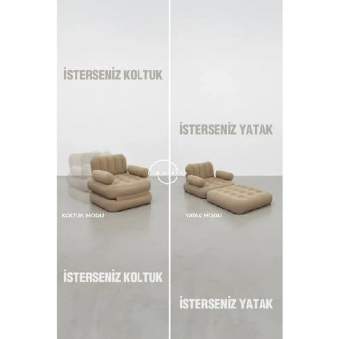 Tek Kişilik Otomatik Şişme Koltuk, Kendinden Pompalı