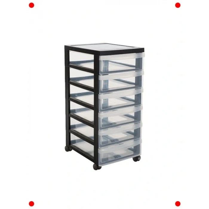 Tekerlekli 6 Çekmeceli Çok Amaçlı Saklama Ünitesi (A4)