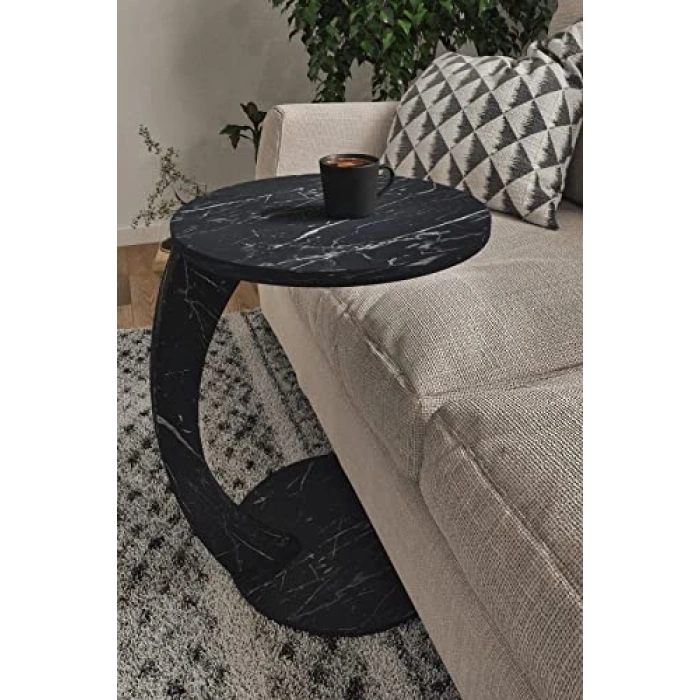 Tekerlekli Zigon Servis Seası, Siyah Mermer Desen
