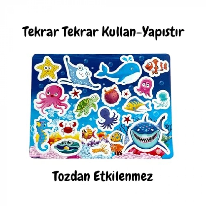 Tekrar Kullanılabilen Sticker Seti, Seaworld Temalı