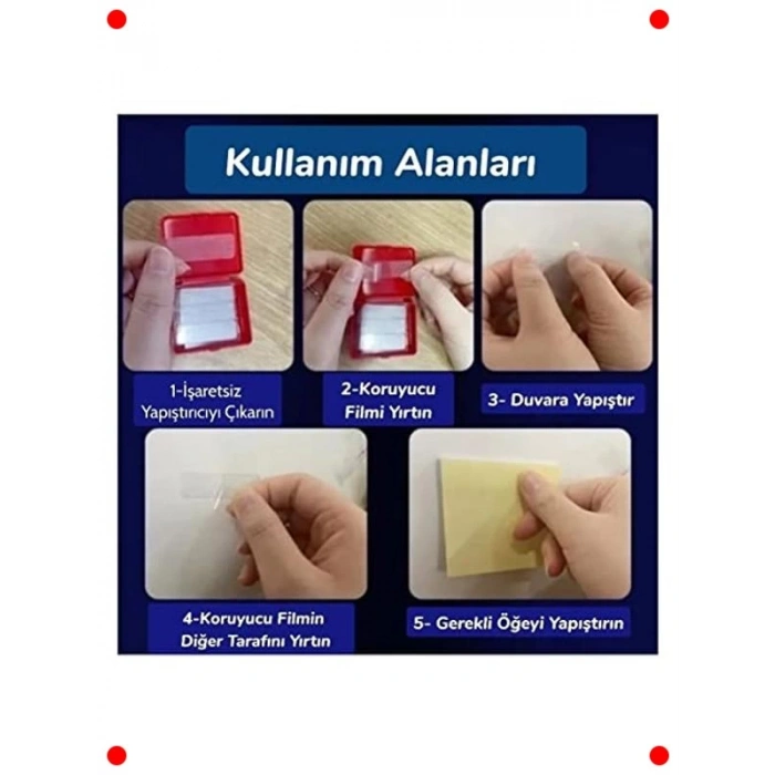 Tekrar Kullanılabilir Şeffaf Çift Taraflı Montaj Bandı 60lı