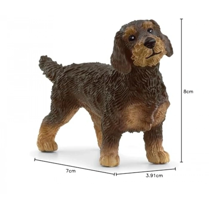 Tel Tüylü Dachshund Figürü, Sevimli Oyuncak Tasarımı