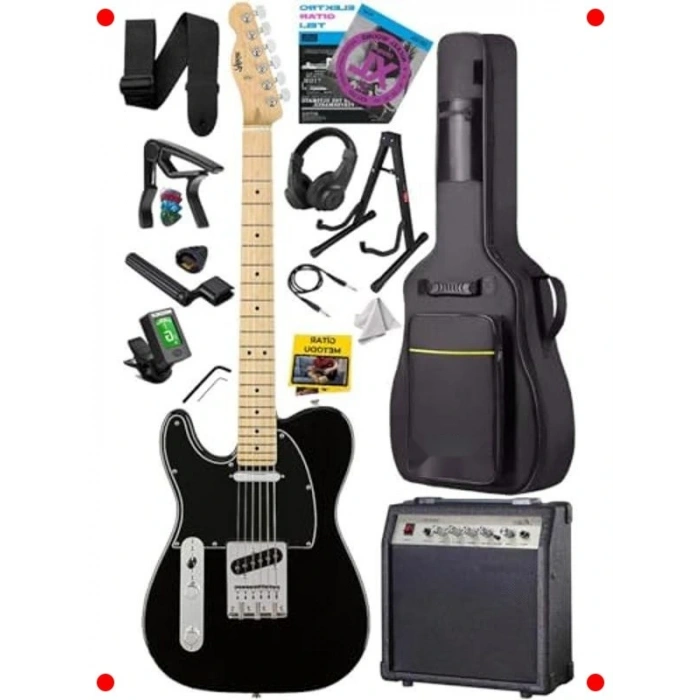 Tele Kasa Elektro Gitar Seti (30W Amfi, Siyah)