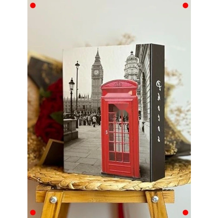 Telefon Kulübesi Desenli Fotoğraf Albümü (200lük)