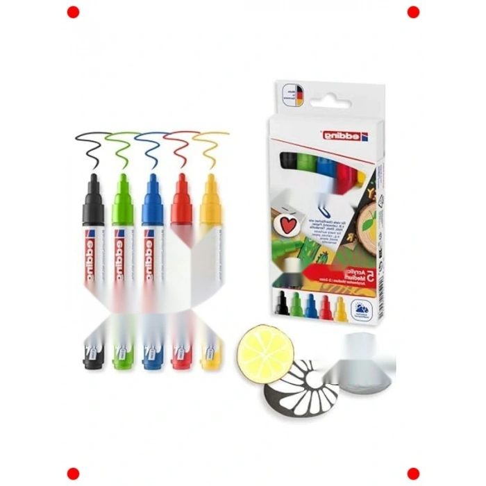 Temel Renk Akrilik Markör Seti (5li)