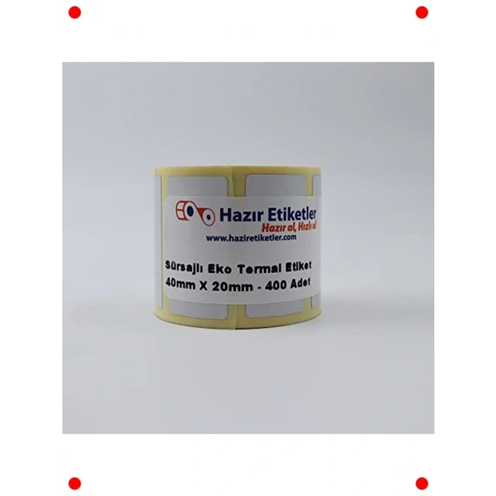 Termal Etiket 40x20mm 3200 Adet 8 Rulo Barkod Yazıcı Uyumlu