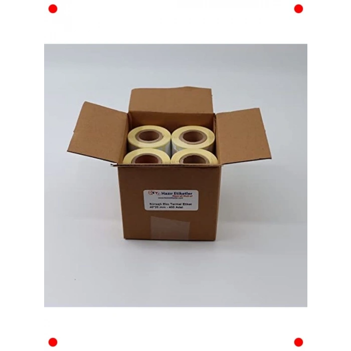 Termal Etiket 40x20mm 3200 Adet 8 Rulo Barkod Yazıcı Uyumlu
