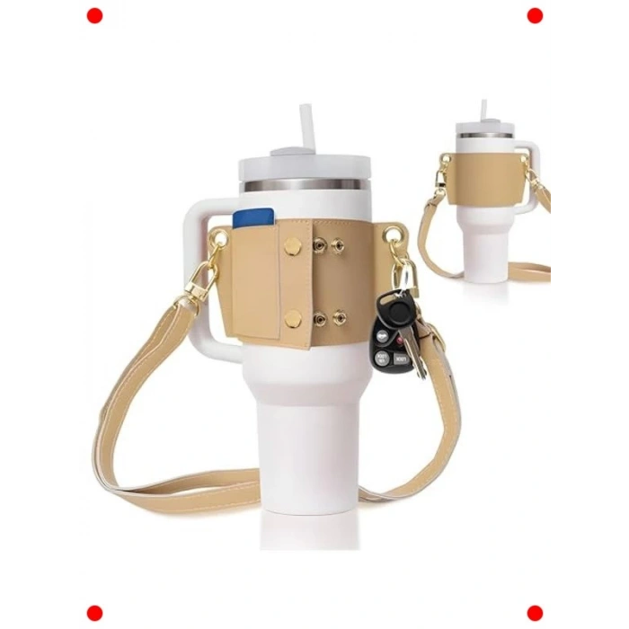 Termos Taşıma Askısı - Su Şişesi Tutucu Kılıf (Vegan Deri)